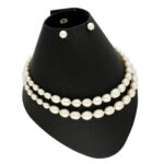 2 Lines Oval Pearl Necklace