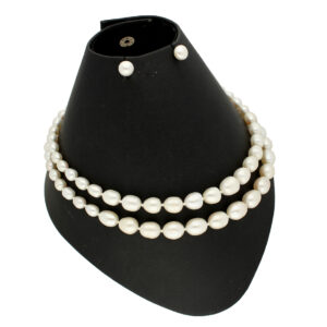 2 Lines Oval Pearl Necklace