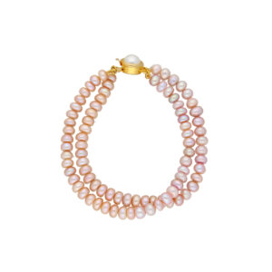 Duel Line Pink Pearl Bracelet