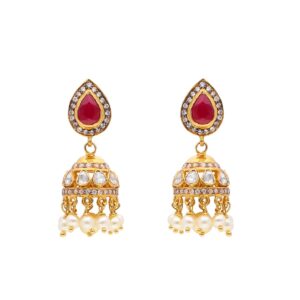 22KT Jhumkas Style Traditional Gold Earrings