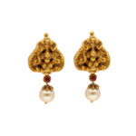 22KT Studd With Hanging Style Religious Gold Earrings