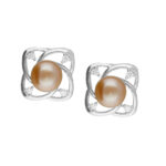 92.5 Silver Dazzling Pink Pearl Studs