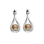 92.5 Silver unique Pink Pearl Studs
