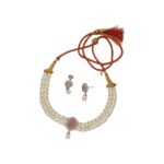 Designer 2 Lines White Pearl Choker