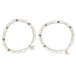 45.5 Grams Floral Silver Anklet