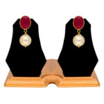22KT Studd With Hanging Style Contemporary Gold Earrings