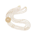 Delight 4 Strings Button Pearl Necklace