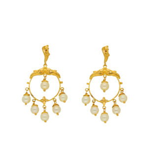 22KT Vintage Style Gold Chandbalis