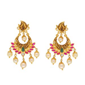 22KT Modern Designer Gold Chandbalis