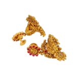 22KT Jhumkas Style Religious Gold Earrings