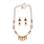 Lajita 2 Lines Oval Pearl Necklaces