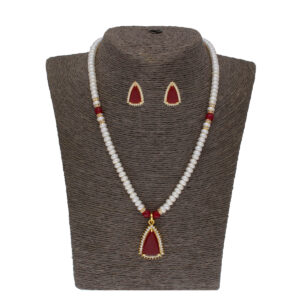 Abeedha 1 Line Button Pearl Set
