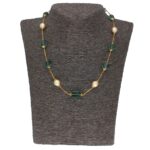 22KT Gold & Emerald Handmade Gold Chain