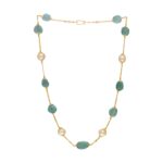 22KT Gold & Emerald Handmade Gold Chain