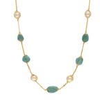 22KT Gold & Emerald Handmade Gold Chain