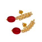 22KT Studd With Hanging Style Fusion Gold Earrings