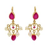 22KT Stud With Hanging Style Religious Gold Earrings