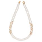 Eva 2 Lines Oval, Button Pearl Set