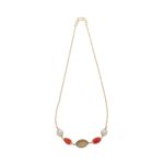 22KT Coral Stone Gold Chain