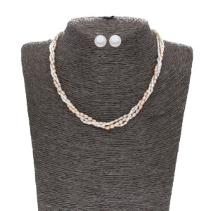 Mickaila 3 Lines Rice Pearl Set