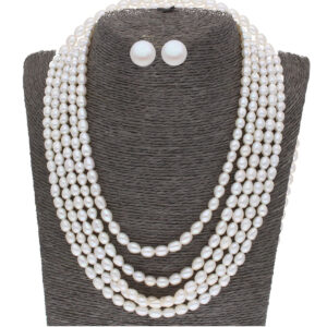 Shreya 5 Lines oval Pearl Set