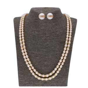 Eva 2 Lines oval Pearl Set