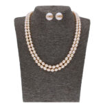Cherry 2 Lines oval Pearl Set