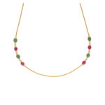 22KT Designer Ruby Emerald Gold Chains