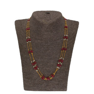 22KT 3 String Ruby Gold Chains