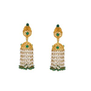 22KT Jhumkas Style Handcrafted Gold Earrings