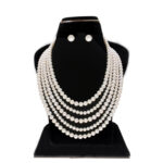 White Round 5 Lines Pearl Necklace