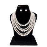 Classic White Round 5 Lines Pearl Necklace