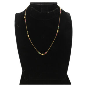 22KT 5.46 Grams Ruby Emerald Fancy Necklace