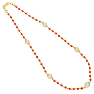 22KT (916) Coral Pearls Gold Chain