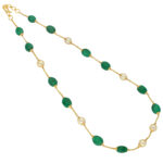 Daisy Emerald With Pearl Gold Chain