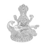 Peacock Saraswati Silver Idols