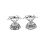 84 Grams Flower Design Silver Diya