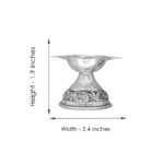 84 Grams Flower Design Silver Diya