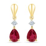 Ruby Drop Diamond Earrings