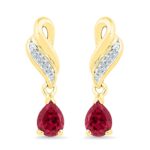 Valentines Special Ruby & Diamond Earrings