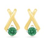 Round Emerald Earrings