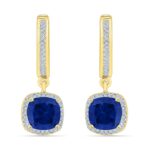 Blue Sapphire Diamond Earrings