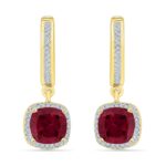 Matured Ruby Diamond Earrings