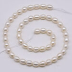 AA Freshwater Oval 4-5 MM White Pearl String