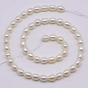 AA Freshwater Oval 4-5 MM White Pearl String