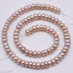 AA Pure Freshwater Button 4-5 MM Peach Pearl String