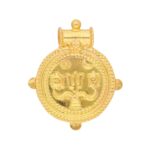 22KT Gadadevi Style Traditional Gold Pendants