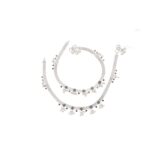 43 Grams Rose stones Silver Payal