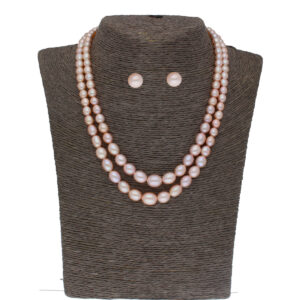 Hiya 2 Lines Pearl Necklace Set