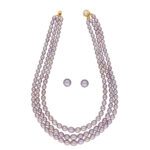 Tanvi 3 Lines Pearl Necklace Set